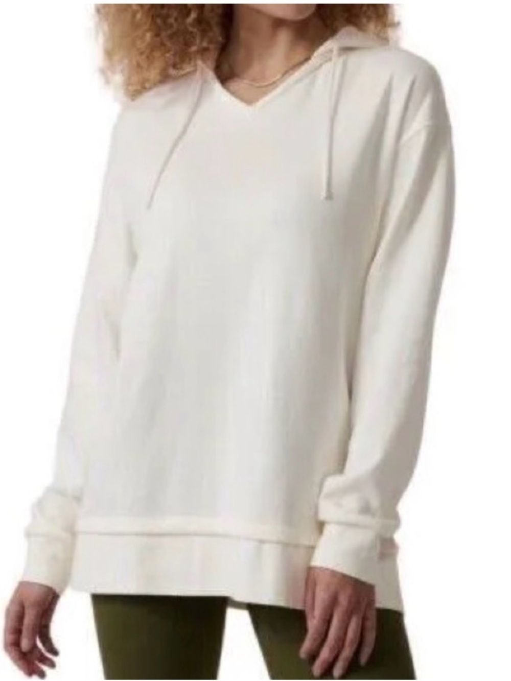 athleta sundown hoodie sweatshirt in chantilly cream